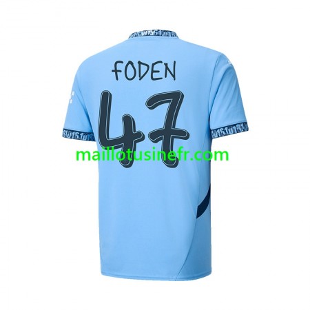 Maillot de Foot Manchester City UCL Font FODEN 47 Domicile 2024-25